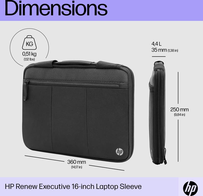 HP Renew Executive fodral för 14 tum bärbar dator 14.1" Polyester Svart