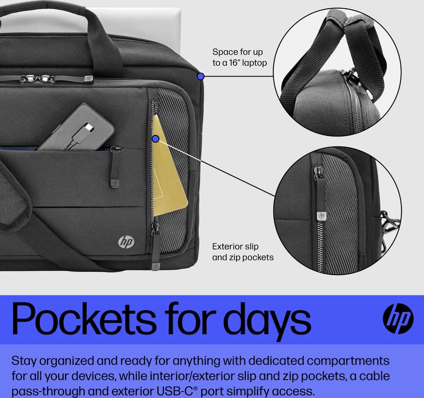 HP Renew Executive 16.1" Polyester Zwart
