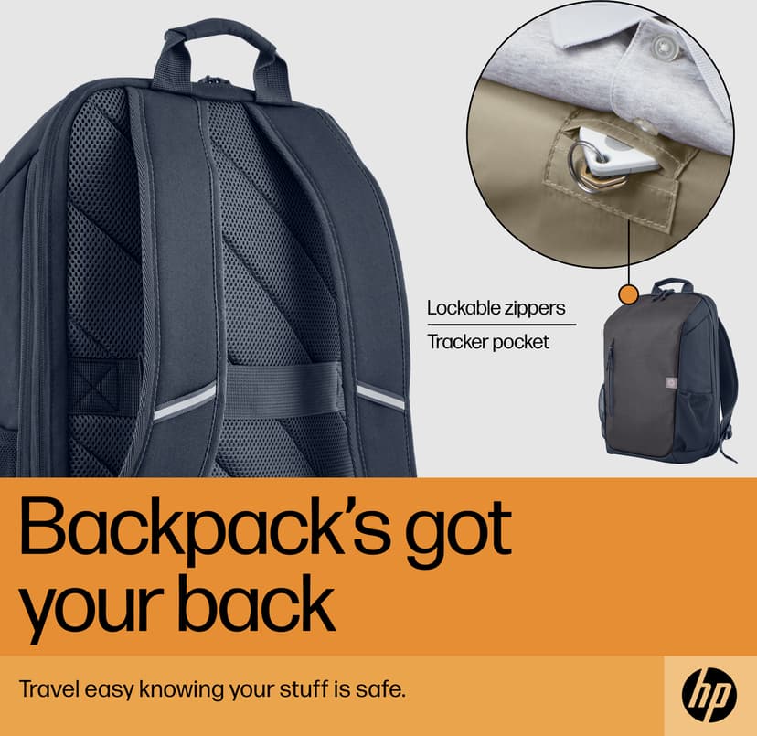 HP Travel 18L 15.6" Harmaa, Sininen