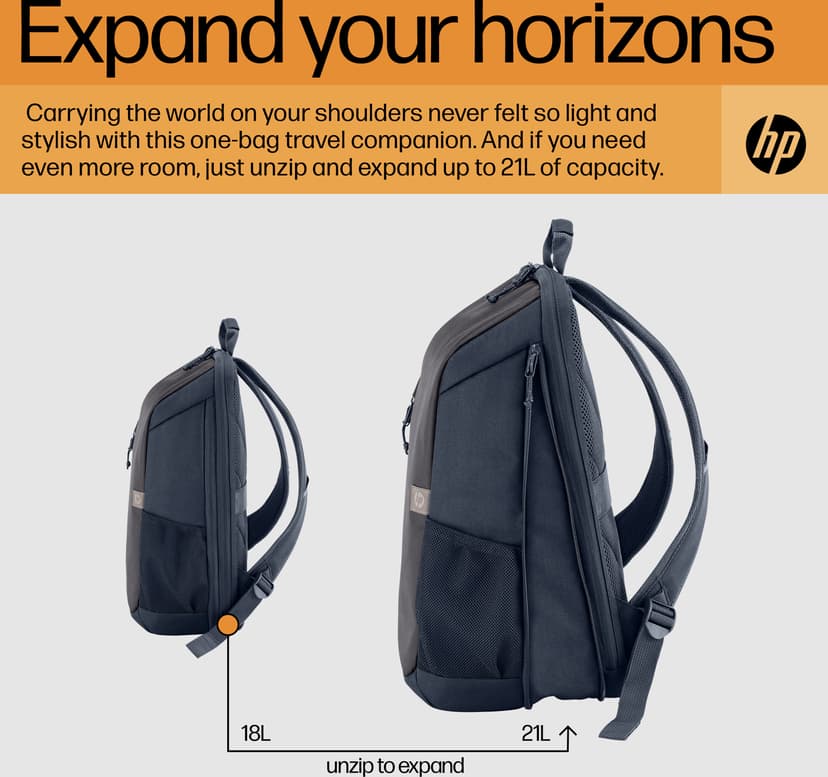 HP Travel 18L 15.6" Blauw, Grijs