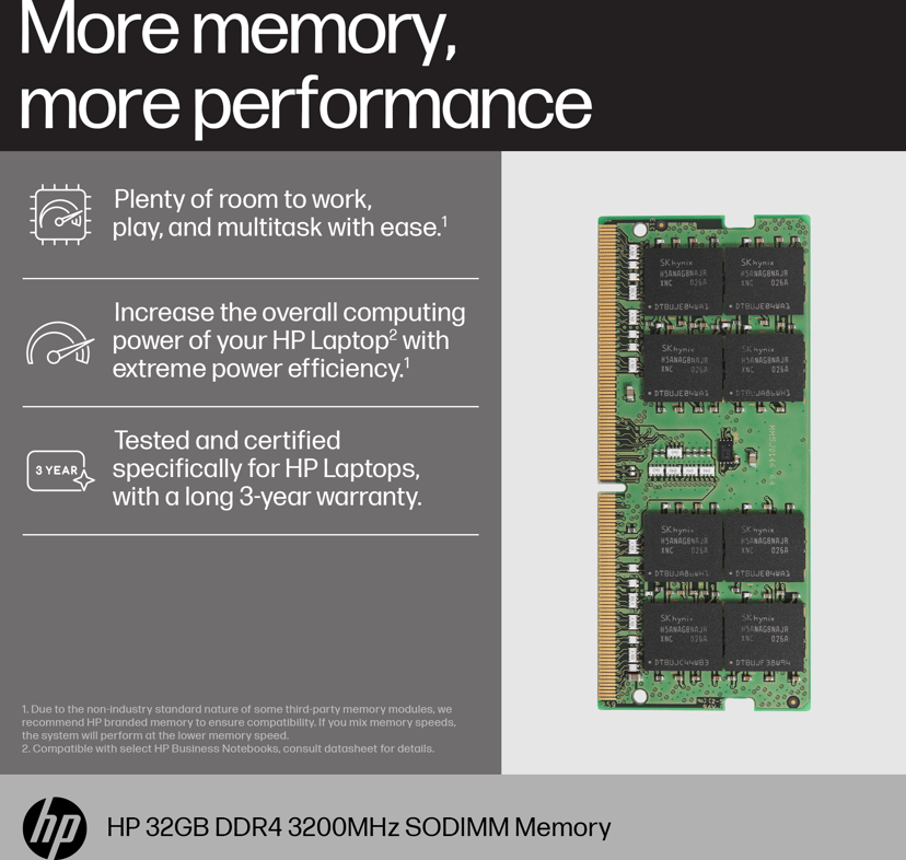 HP 16 GB DDR4 3200 SODIMM-minne 16GB 3200MHz DDR4 260-pin SO-DIMM