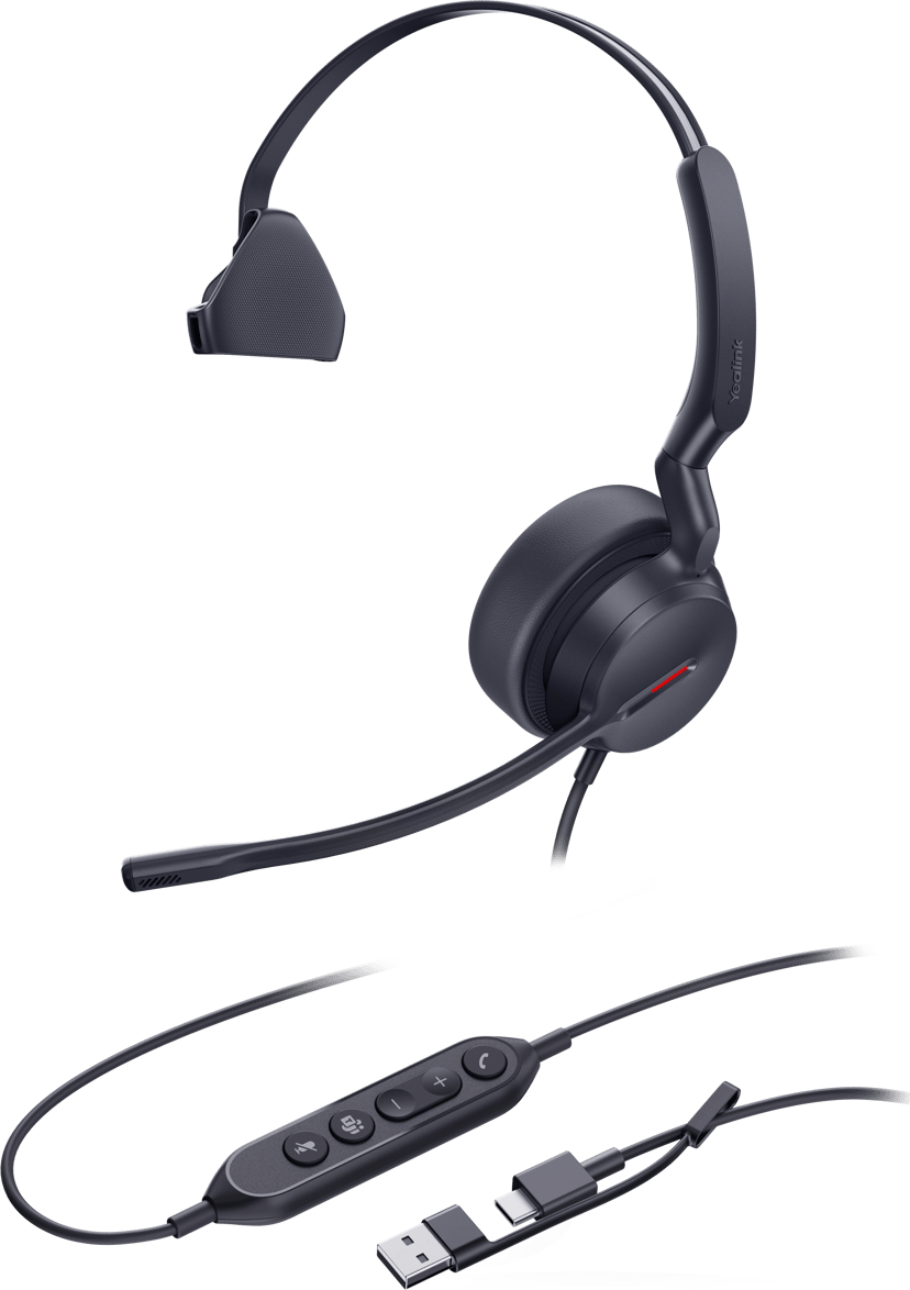 Yealink UH44 Mono USB-A, USB-C Microsoft Teams Svart