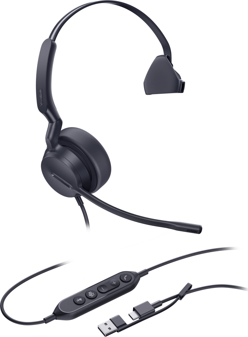 Yealink UH44 Mono USB-A, USB-C Microsoft Teams Svart