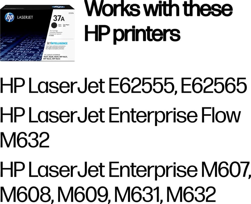 HP Toner Svart 37A 11K - LJ M607/M608/M609/M633