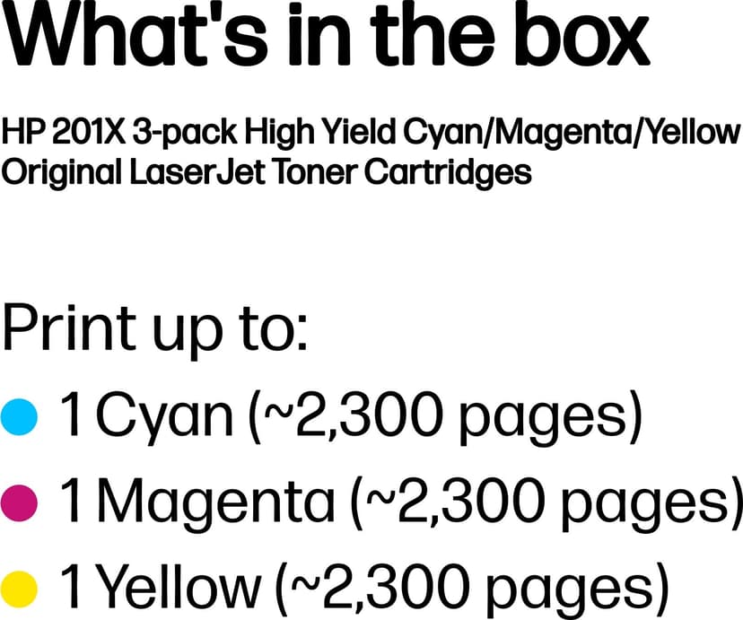 HP Toner Kit (Cyan/Magenta/Yellow) 201X