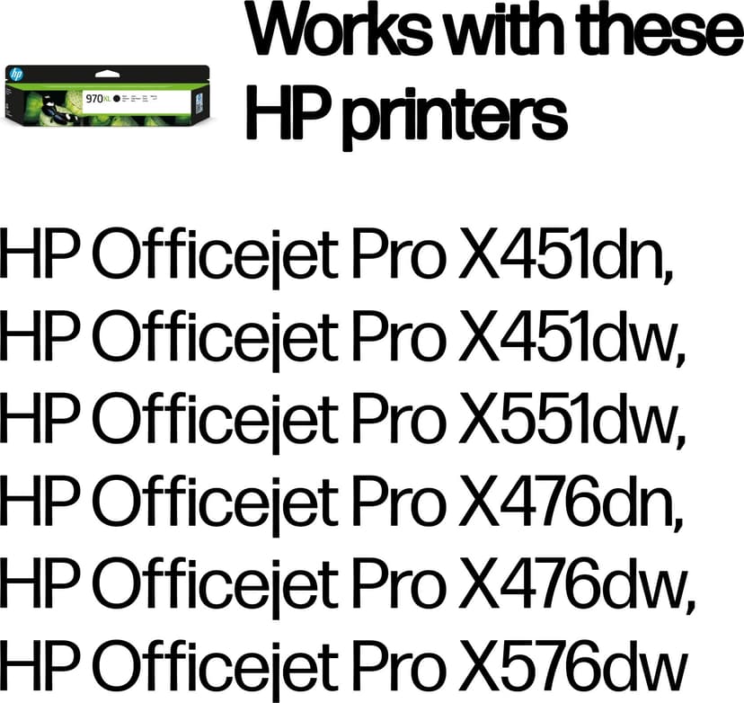 HP Bläck Svart No.970XL 9,2K - OfficeJet Pro X451/X551/X476 X576