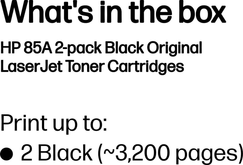 HP Toner Sort 85A 1.6K - CE285AD 2-Pack