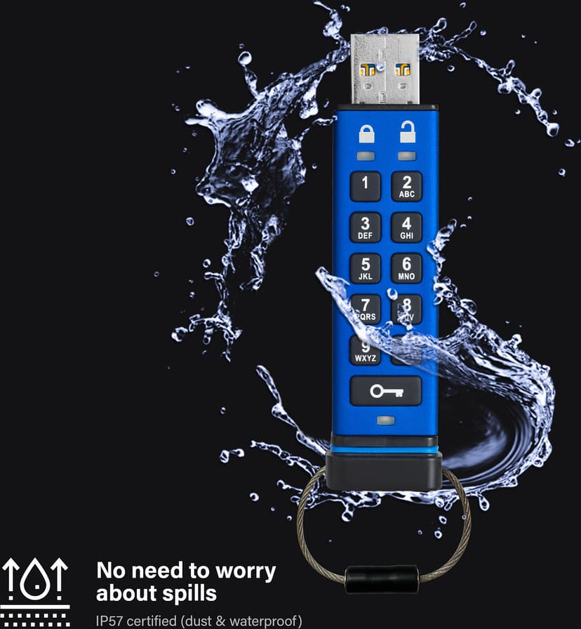 Istorage datAshur Pro USB3 256GB USB-sticka USB Type-A 3.2 Gen 1 (3.1 Gen 1) Blå 256GB USB-A Blå