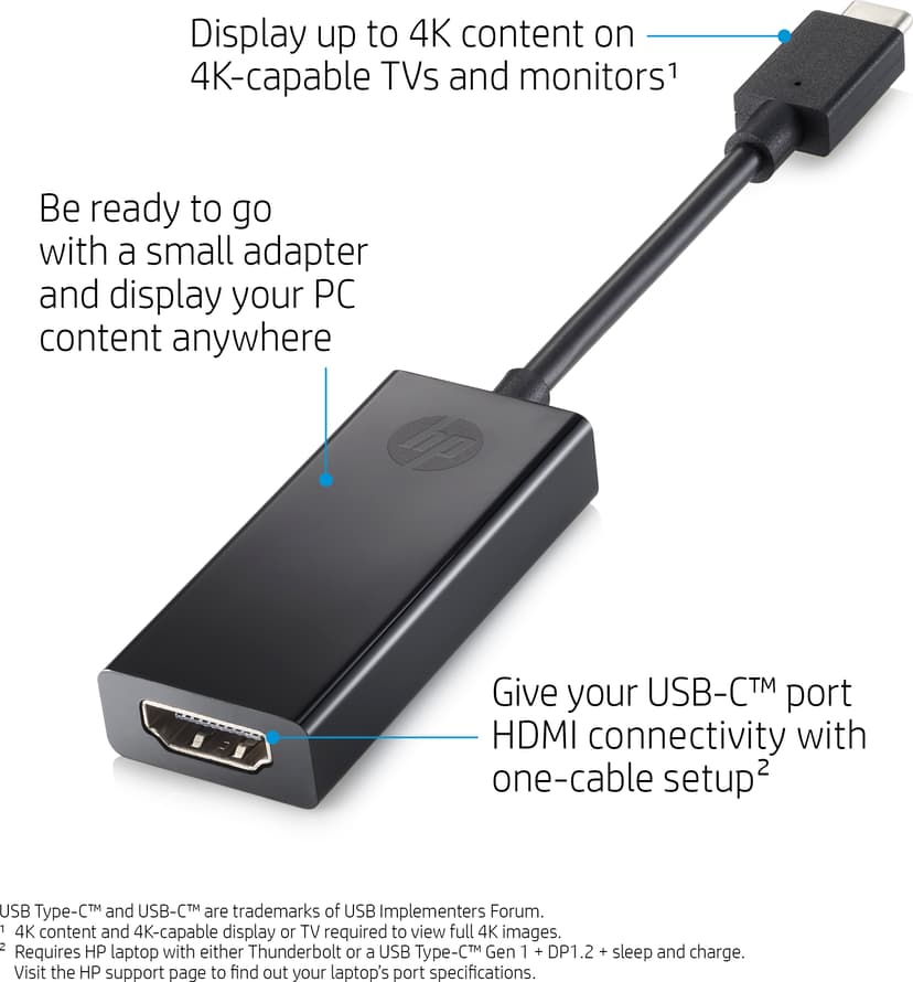 HP Ekstern videoadapter Svart