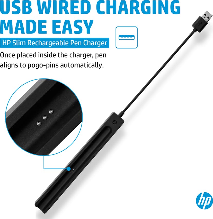 HP Slim-lader til oppladbar penn 0.15m Svart