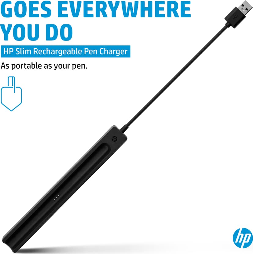 HP Slim Rechargeable Pen Charger 0.15m Svart