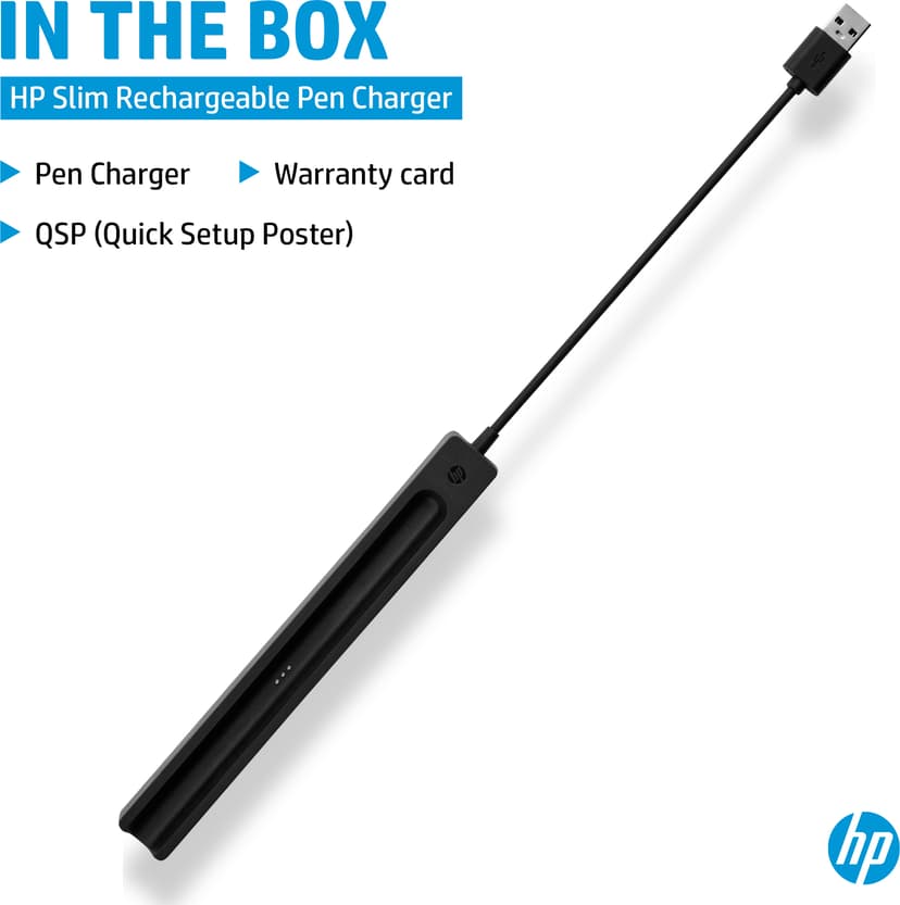 HP Slim Rechargeable Pen Charger 0.15m Svart