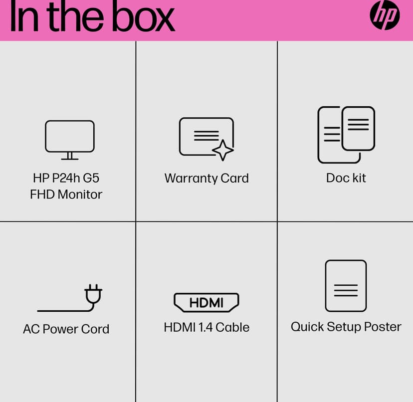 HP P24H G5 - (Kuppvare klasse 2) 23.8" 1920 × 1080pixels IPS 16:9 75Hz