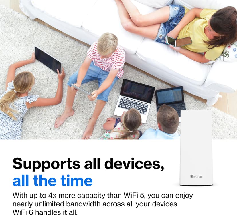 Linksys Atlas 6 Kaksitaajuus (2,4 GHz/5 GHz) Wi-Fi 6 (802.11ax) Valkoinen 3 Sisäinen
