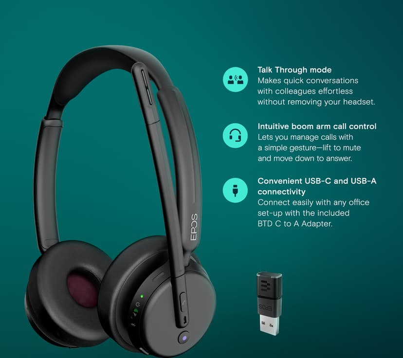 EPOS IMPACT 500 ANC Stereo USB-C Microsoft Teams Sort