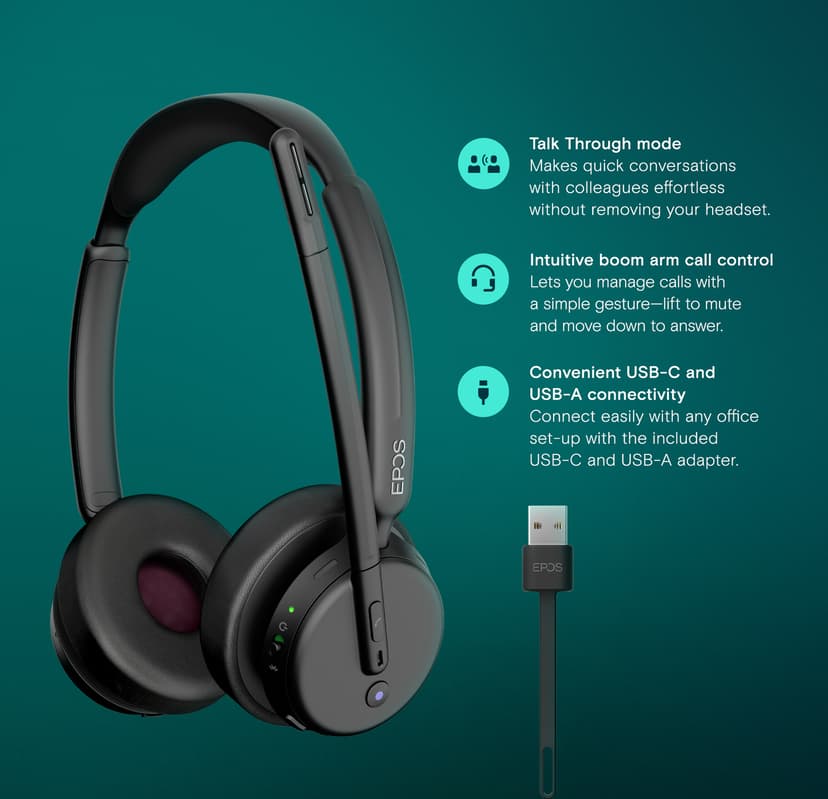 EPOS IMPACT 500 ANC Stereo USB-C Microsoft Teams Sort