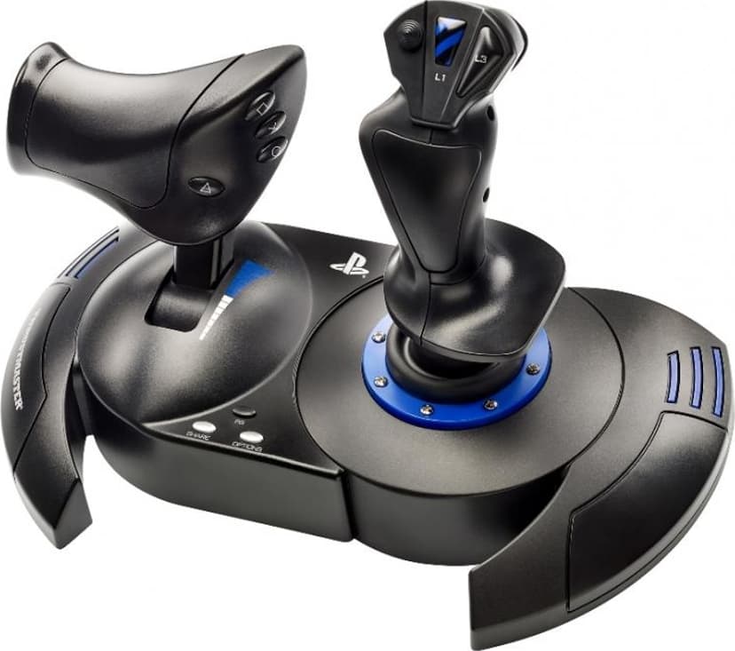 Thrustmaster T.Flight Hotas 4 musta, Sininen USB Ohjaussauva Digitaalinen PC, PlayStation 4, PlayStation 5 Musta, Sininen
