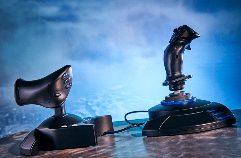 Thrustmaster T.Flight Hotas 4 Svart, Blå USB Joystick Digital PC, PlayStation 4, PlayStation 5 Blå, Svart