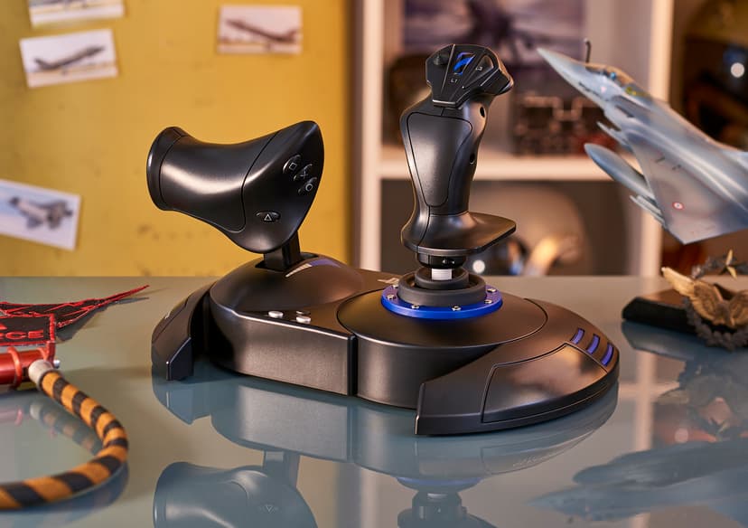 Thrustmaster T.Flight Hotas 4 musta, Sininen USB Ohjaussauva Digitaalinen PC, PlayStation 4, PlayStation 5 Musta, Sininen