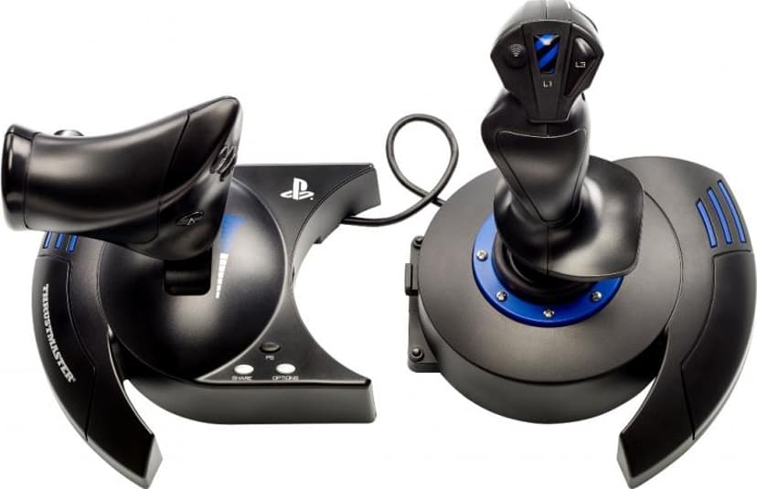 Thrustmaster T.Flight Hotas 4 Svart, Blå USB Joystick Digital PC, PlayStation 4, PlayStation 5 Blå, Svart