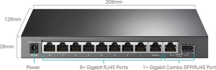 TP-Link TL-SG1210MPE netwerk-switch Managed L2 Gigabit Ethernet (10/100/1000) Power over Ethernet (PoE) Zwart