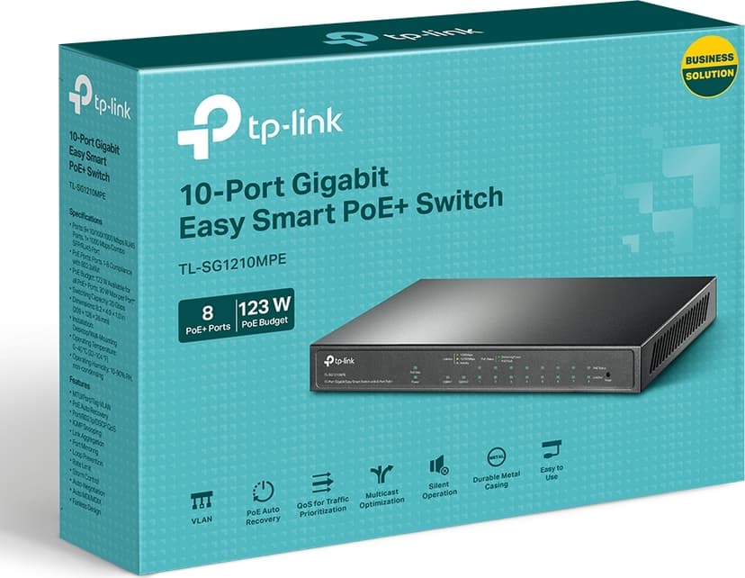 TP-Link TL-SG1210MPE netwerk-switch Managed L2 Gigabit Ethernet (10/100/1000) Power over Ethernet (PoE) Zwart