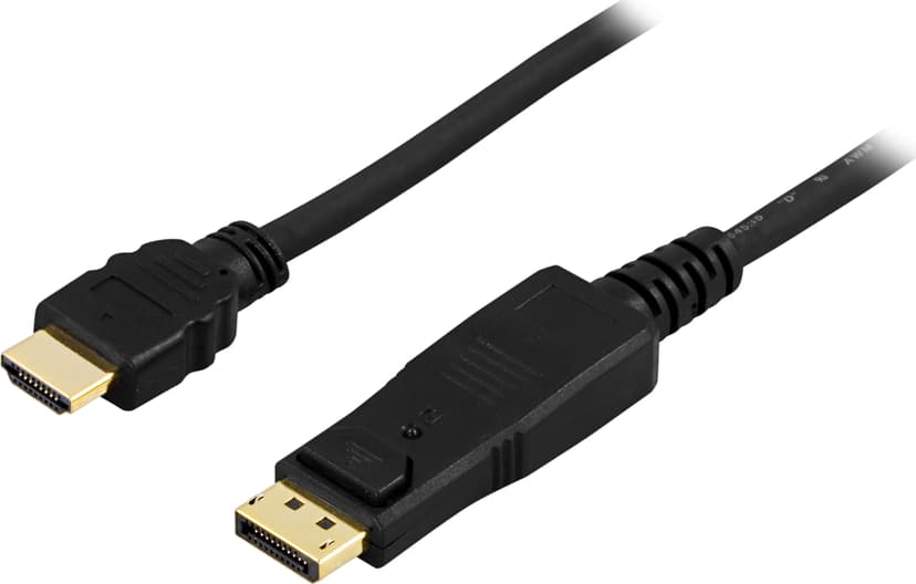 Deltaco DP-3020 2m DisplayPort HDMI Svart