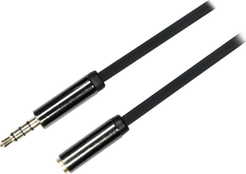Deltaco AUDIO 3.5MM FEMALE - 3.5MM MALE 4-PIN 0.5m 3,5mm 3,5mm
