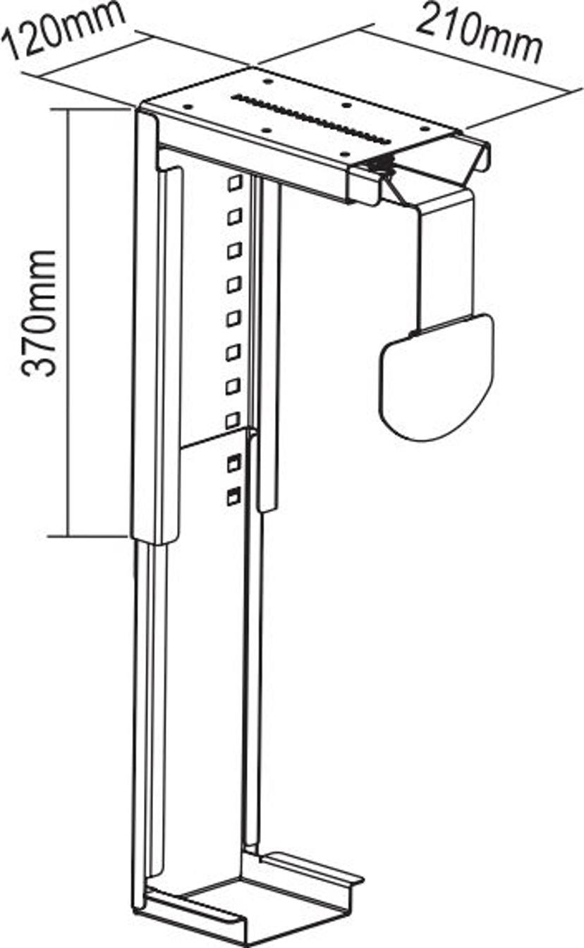 Deltaco Wall/Desk PC Holder In Steel