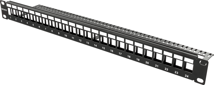 Deltaco Patchpanel Svart 1U