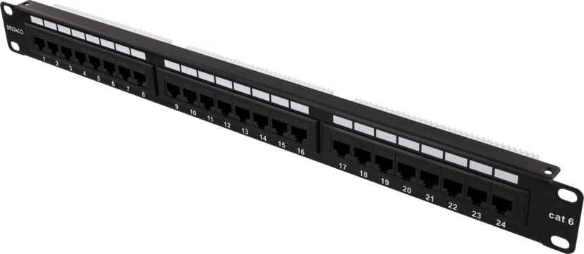 Deltaco Patchpanel Svart 1U