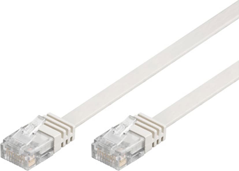 Deltaco Flat Patchkabel RJ-45 Cat 6 2m Hvid