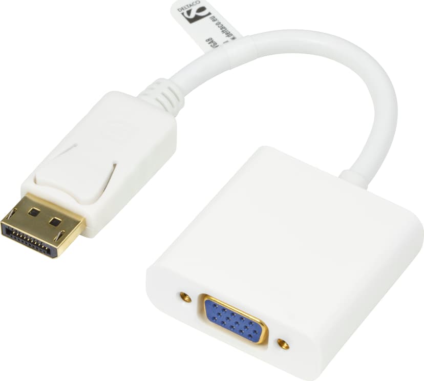 Deltaco Adapter 0.2m DisplayPort VGA Vit