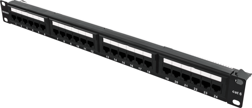Deltaco Patchpanel Sort Cat 6 1U