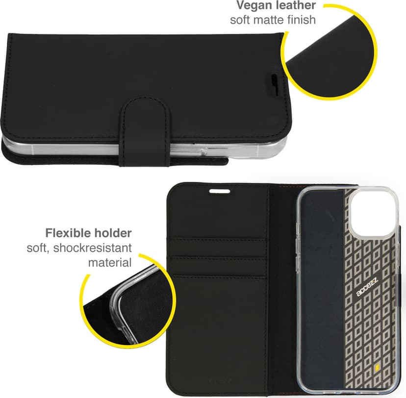 Accezz Wallet Softcase Bookcase iPhone 14 Zwart
