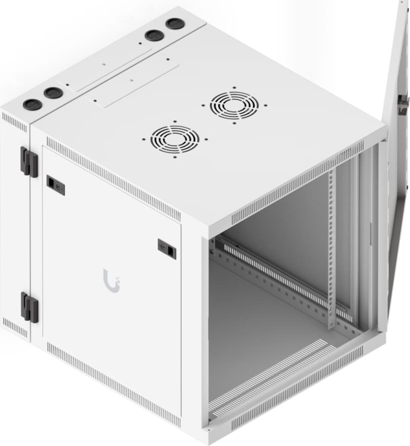 Ubiquiti 19" Rack Cabinet 12 U 70 cm Med Perforeret Frontdør Og Svingbar Bagdør