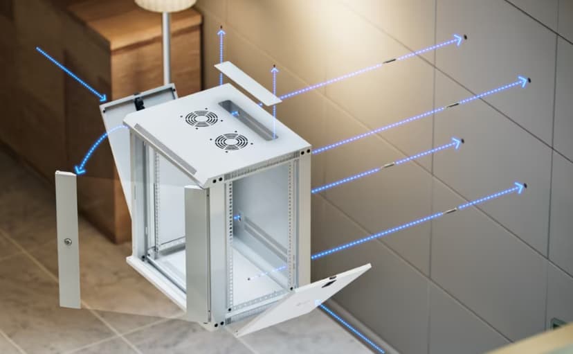 Ubiquiti 19" Rack Cabinet 12 U 45 cm med glassdør