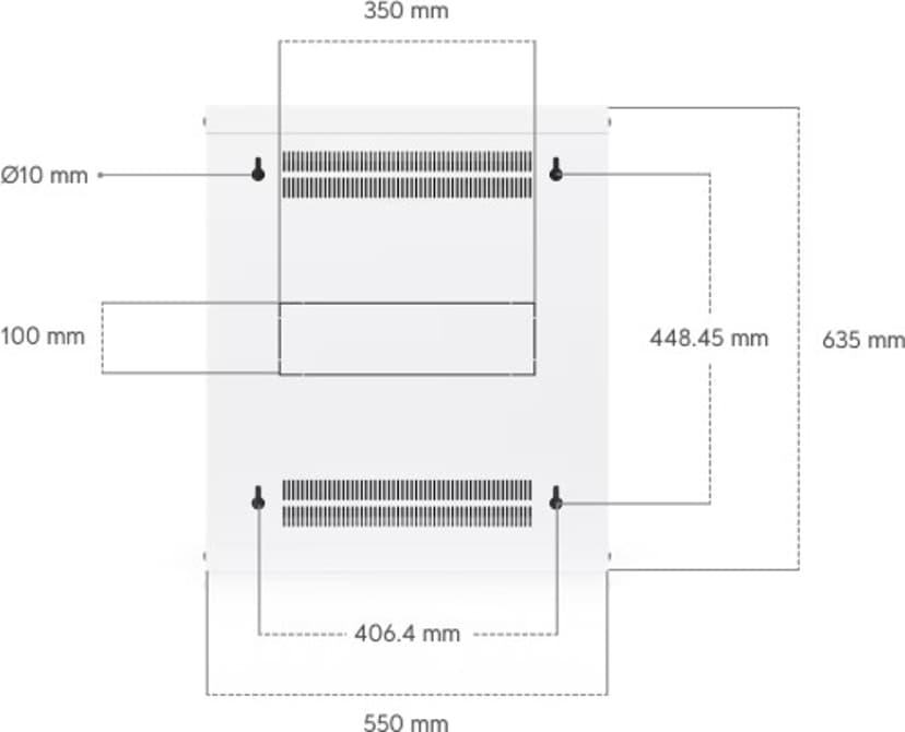 Ubiquiti 19" Rack Cabinet, 12 U, 45 cm, med glasdør