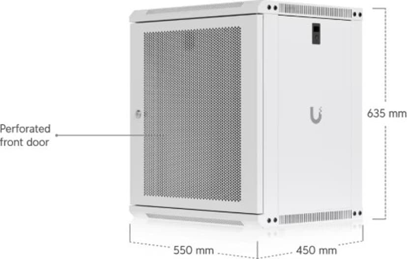 Ubiquiti 19" Rack Cabinet 12 U 45 cm Med Perforeret Dør