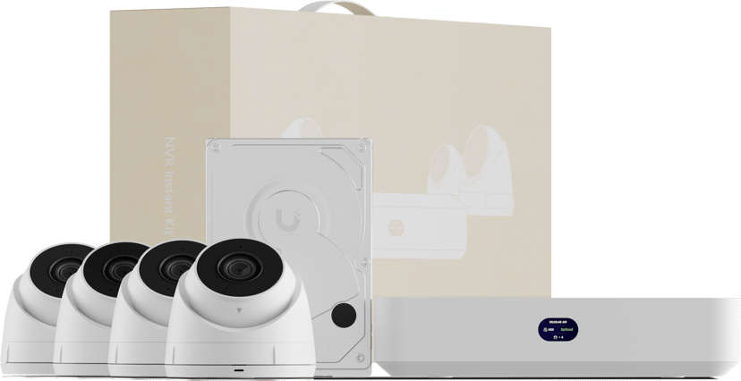 Ubiquiti UniFi Protect UNVR Instant + 4x G5 Turret Ultra + 1TB HDD