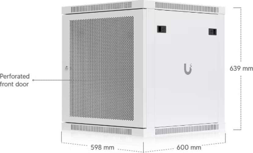 Ubiquiti 19" Rack Cabinet, 12 U, 60 cm, med perforeret dør