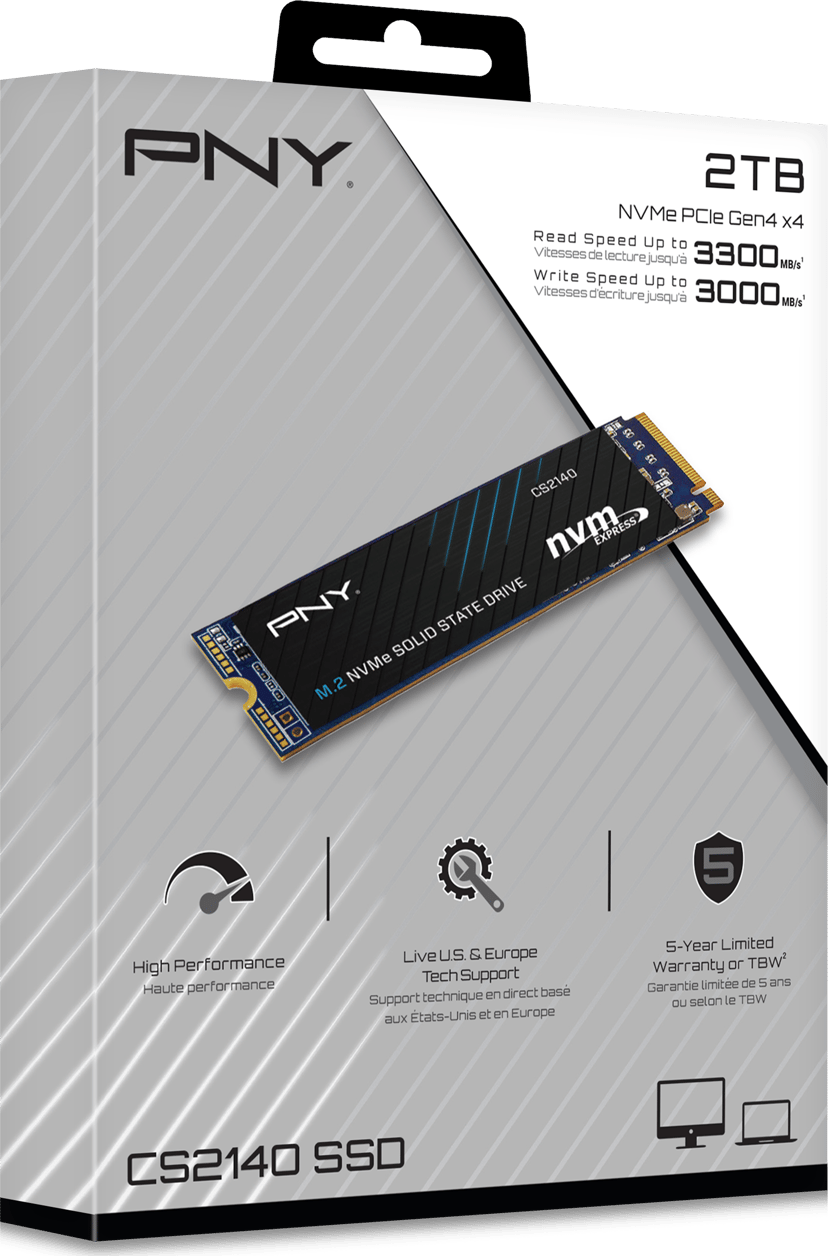 PNY CS2140 2 TB M.2 PCI Express 4.0 NVMe 3D NAND M.2 PCIe 4.0