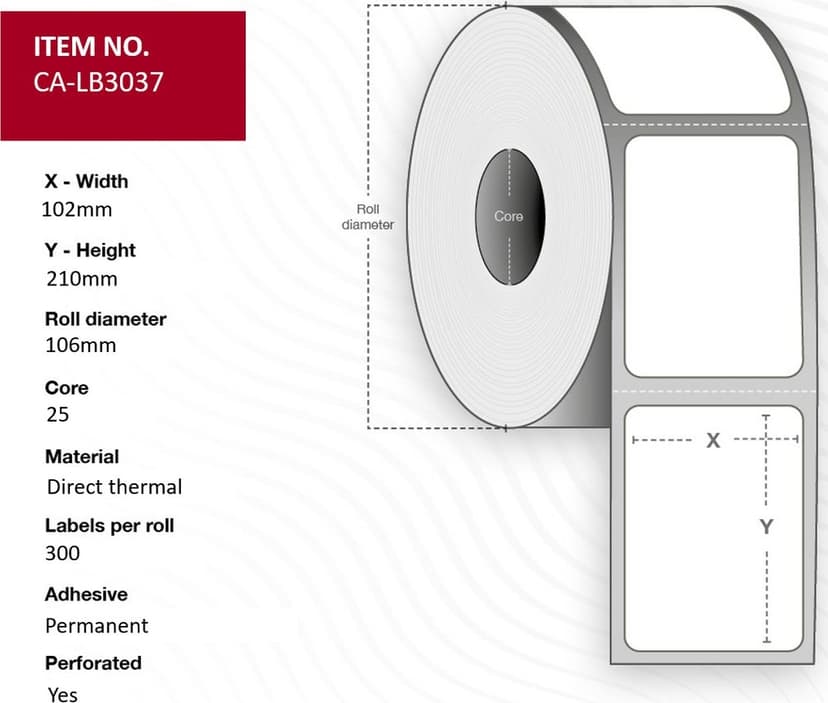 Capture CA-LB3037 print etiket Hvid