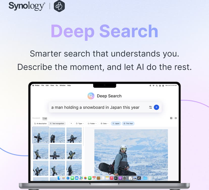Synology BeeDrive 2TB, AI powered portable external SSD, Computer backup for Windows and Mac, Phone to computer transfer for iPhone and Android, AI file search, Deep Search USB-C Svart