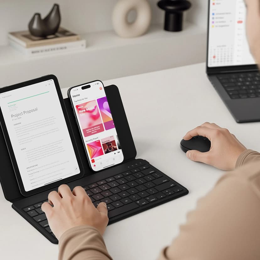 Satechi OntheGo Bluetooth Keyboard with Stand Nordisk Svart
