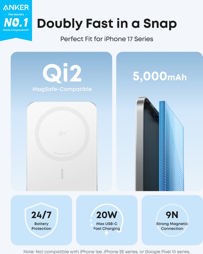 Anker MagGo Powerbank Slim 5000mAh Vit