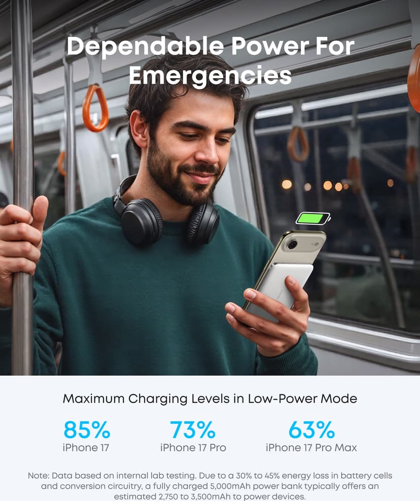 Anker MagGo Powerbank Slim 5000mAh Valkoinen