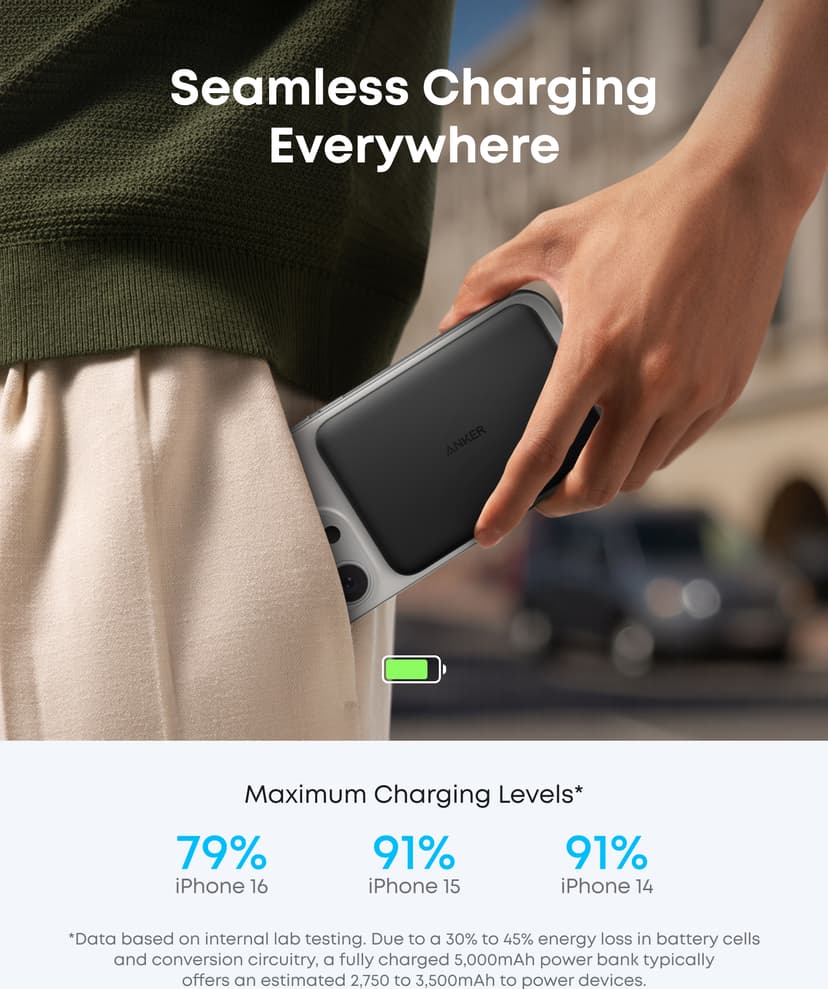 Anker MagGo Powerbank Slim 5000mAh Musta