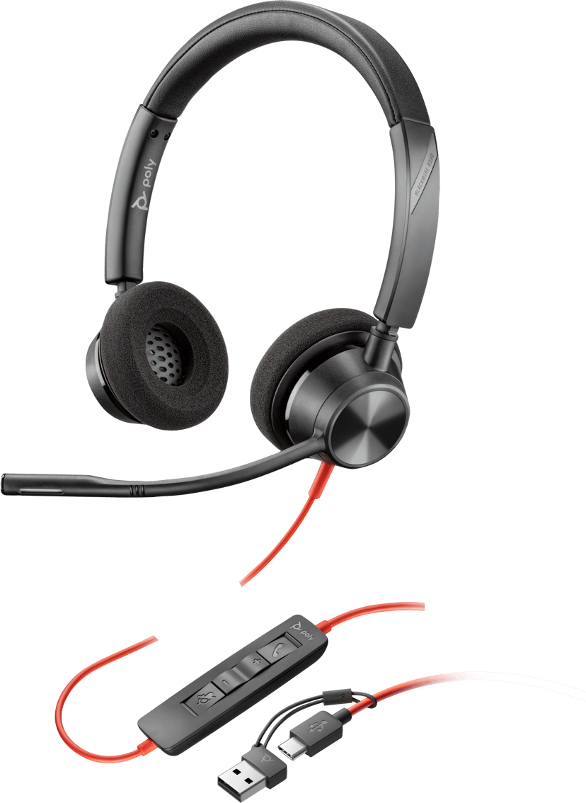 HP Poly Blackwire 3320 Stereo USB-C Musta