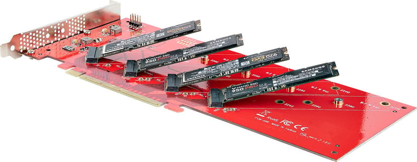Startech StarTech.com QUAD-M2-PCIE-CARD-B nätverkskort/adapters Intern M.2